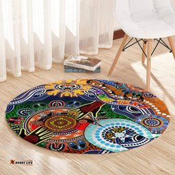 Personalised Tigers NAIDOC Week 2024 Round Carpet Australia Aboriginal Dot Painting