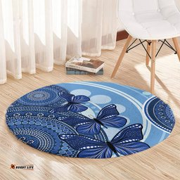 Australia Autism Awareness Round Carpet 4 April Indigenous Butterfly