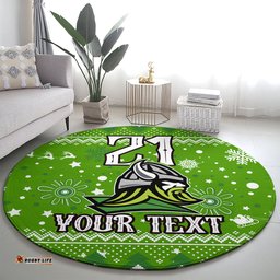 Custom Raiders Rugby Round Carpet The Mighty Green Machine 2023 Christmas Vibe