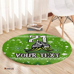 Custom Raiders Rugby Round Carpet The Mighty Green Machine 2023 Christmas Vibe
