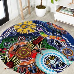 Custom NAIDOC Week 2024 West Coast Eagles Round Carpet Australia Aboriginal Dot Painting DT02