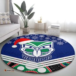 Custom Warriors Rugby Christmas Round Carpet Merry Xmas 2023 Mix Aboriginal Art