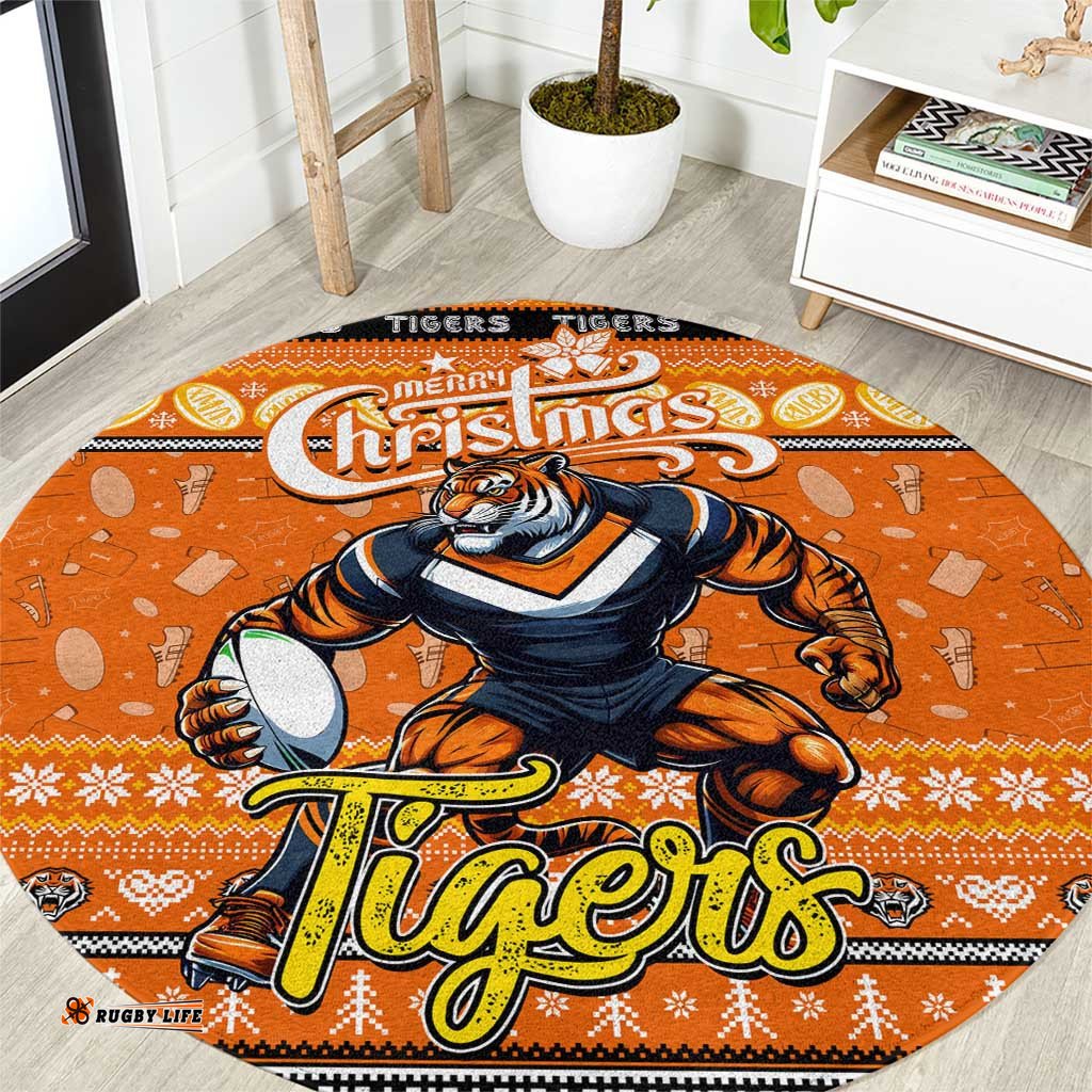 Tigers Rugby Xmas Round Carpet Australia NRL Mascot