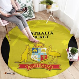 Australia Cricket Round Carpet 2024 World Cup Go Aussie Gold Version
