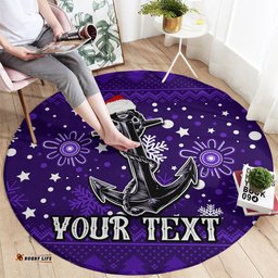 Custom Fremantle Dockers Football Round Carpet Christmas Vibe 2023