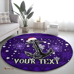 Custom Fremantle Dockers Football Round Carpet Christmas Vibe 2023