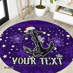 Custom Fremantle Dockers Football Round Carpet Christmas Vibe 2023