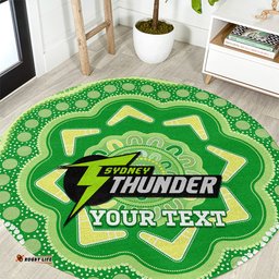 Custom BBL Thunder Cricket Round Carpet 2024 Aboriginal Art
