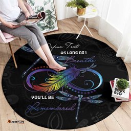 Personalised Australia Indigenous Memorial Round Carpet As Long As I Breathe You'll Be Remembered
