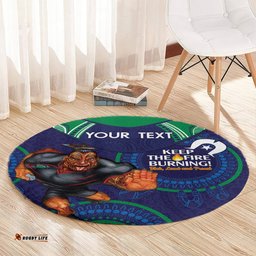 Custom NRL Warriors NAIDOC Week Round Carpet Keep The Fire Burning Indigenous Art