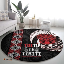 Aotearoa Toitu Te Tiriti Round Carpet Honour The Treaty Maori Haka