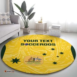 Custom Australia Socceroos Round Carpet Go Aussie Marble Pattern Sporty Style