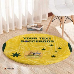 Custom Australia Socceroos Round Carpet Go Aussie Marble Pattern Sporty Style