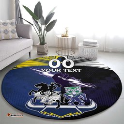 Custom Dragons Cowboys Combine Storm Warriors Round Carpet Sport Style Version 01