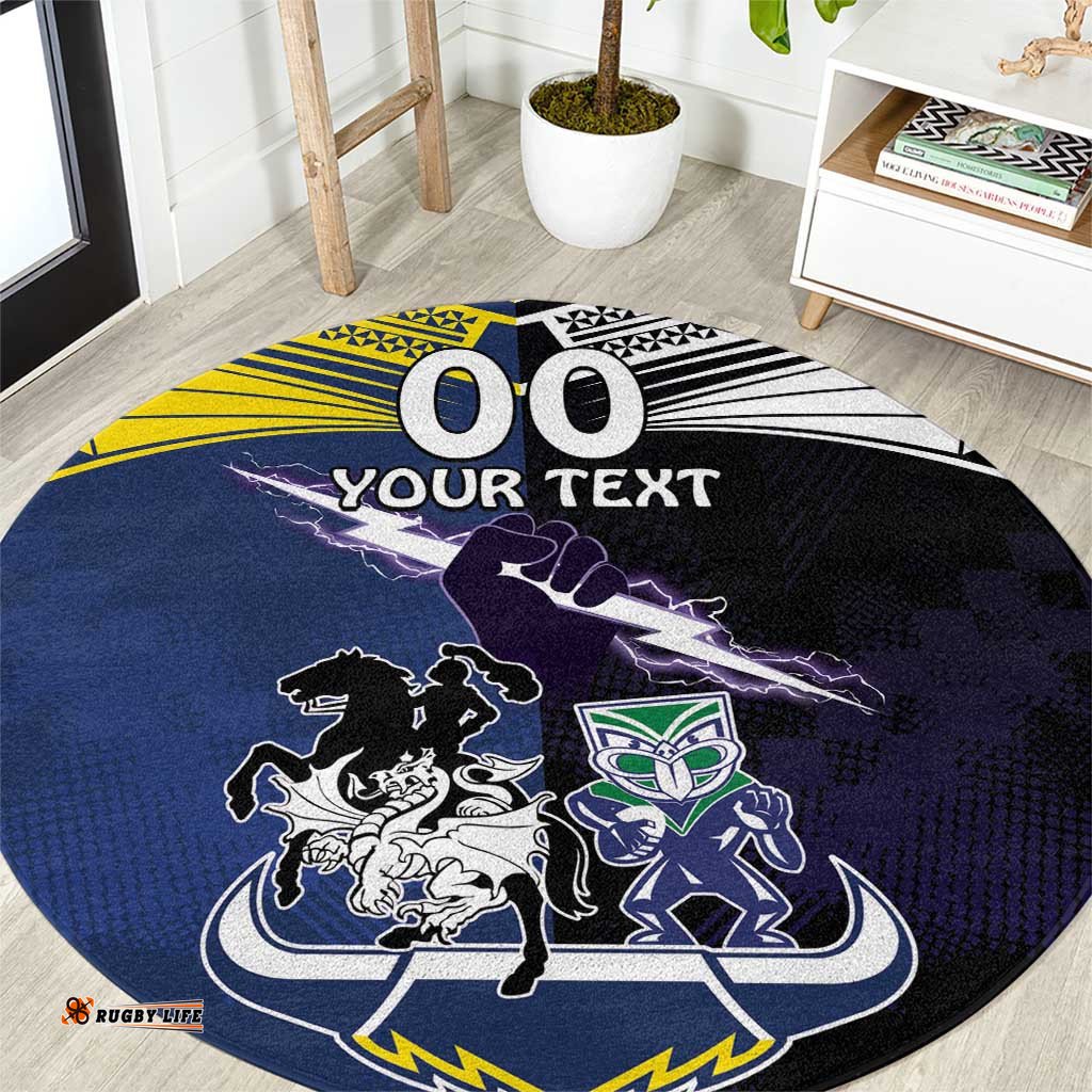 Custom Dragons Cowboys Combine Storm Warriors Round Carpet Sport Style Version 01