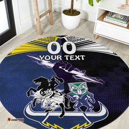 Custom Dragons Cowboys Combine Storm Warriors Round Carpet Sport Style Version 01