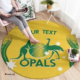 Custom Australia Opals Round Carpet Indigenous Art