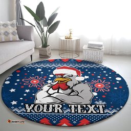 Custom Roosters Rugby Round Carpet Chirstmas Vibe 2023