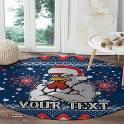 Custom Roosters Rugby Round Carpet Chirstmas Vibe 2023