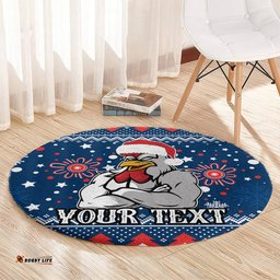 Custom Roosters Rugby Round Carpet Chirstmas Vibe 2023