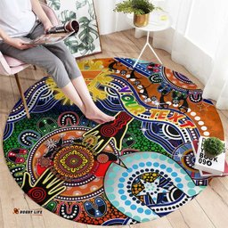 Custom NAIDOC Week 2024 GWS Giants Round Carpet Australia Aboriginal Dot Painting DT02