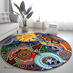 Custom NAIDOC Week 2024 GWS Giants Round Carpet Australia Aboriginal Dot Painting DT02