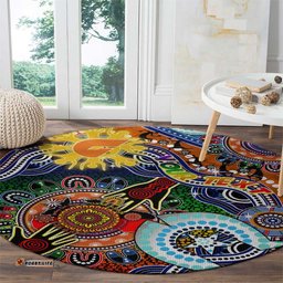 Custom NAIDOC Week 2024 GWS Giants Round Carpet Australia Aboriginal Dot Painting DT02