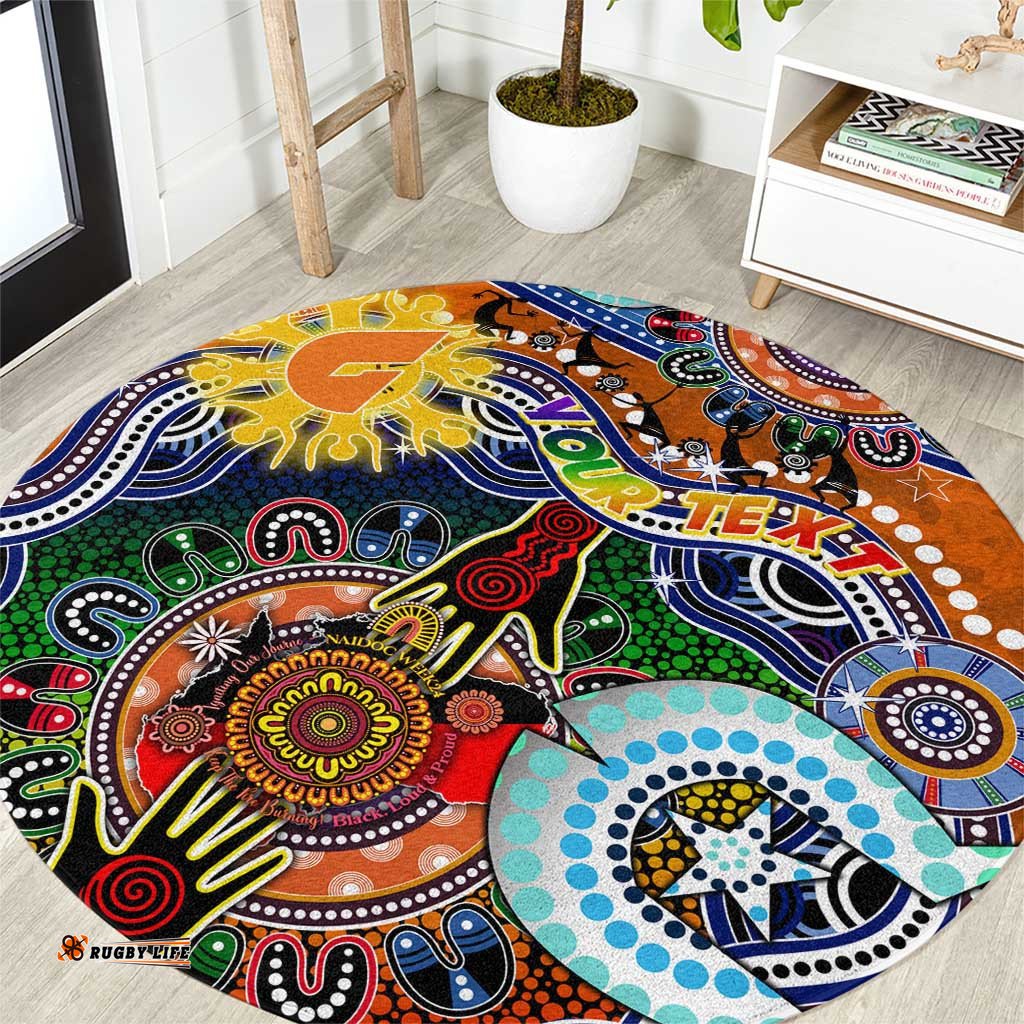 Custom NAIDOC Week 2024 GWS Giants Round Carpet Australia Aboriginal Dot Painting DT02
