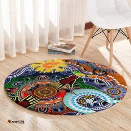 Custom NAIDOC Week 2024 GWS Giants Round Carpet Australia Aboriginal Dot Painting DT02