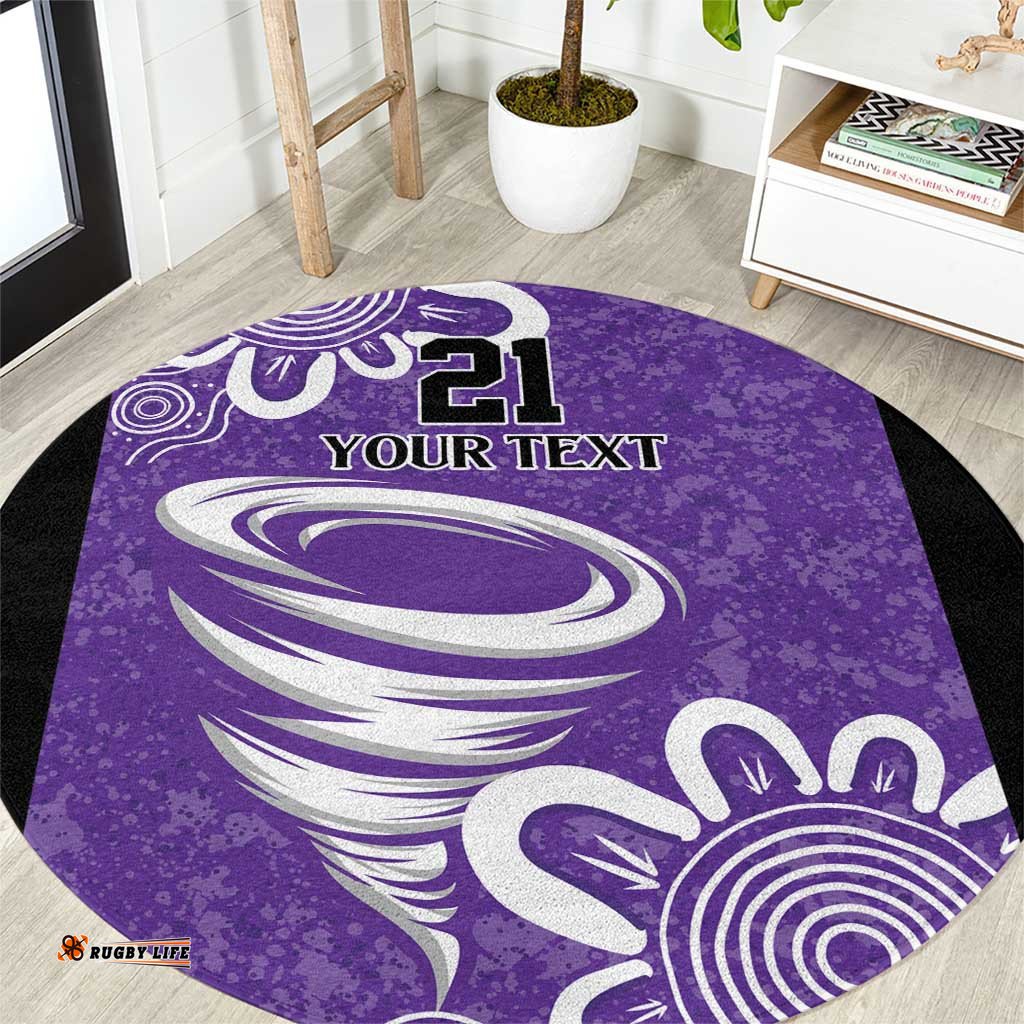 Hobart Hurricanes Custom Round Carpet Minimalism Aboriginal