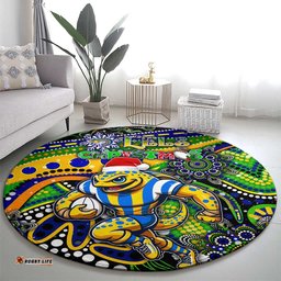 Merry Christmas Eels Round Carpet Aboriginal Santa Rugby Mascot Parramatta