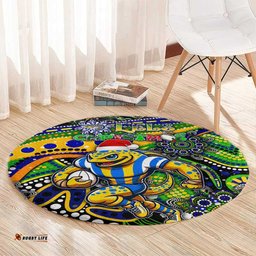 Merry Christmas Eels Round Carpet Aboriginal Santa Rugby Mascot Parramatta