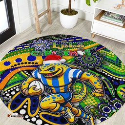 Merry Christmas Eels Round Carpet Aboriginal Santa Rugby Mascot Parramatta