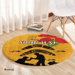 Australia Matildas Soccer ANZAC Custom Round Carpet Gallipoli Soldier With Aboriginal Dots Art