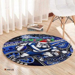 Merry Christmas Bulldogs Round Carpet Aboriginal Santa Rugby Mascot Canterbury-Bankstown