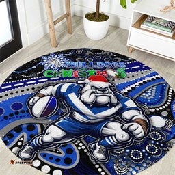 Merry Christmas Bulldogs Round Carpet Aboriginal Santa Rugby Mascot Canterbury-Bankstown