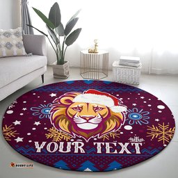 Custom Lions Football Round Carpet Christmas Vibe 2023