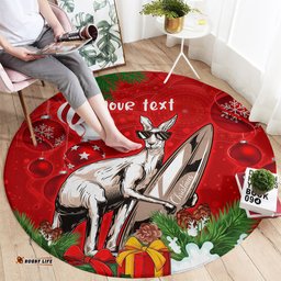 Personalised Kangaroo Lover Round Carpet Australia Merry Christmas Aboriginal