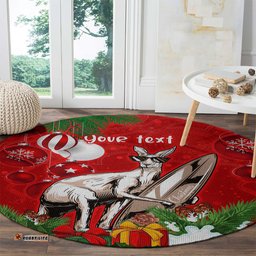 Personalised Kangaroo Lover Round Carpet Australia Merry Christmas Aboriginal