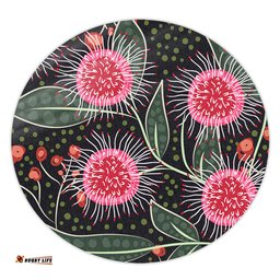 Amazing Aussie Australia Flowers Aboriginal Aboriginal Style Australian Hakea Flower Round Rug