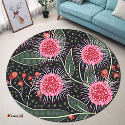 Amazing Aussie Australia Flowers Aboriginal Aboriginal Style Australian Hakea Flower Round Rug