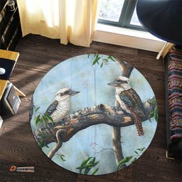 Amazing Aussie Australia Kookaburra Laughing Kookaburras Round Rug