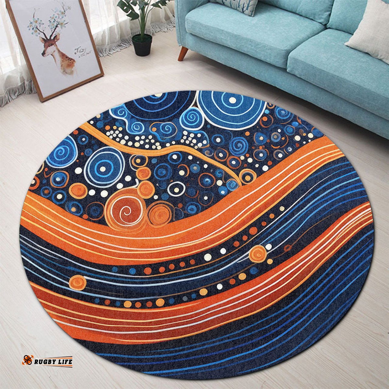 Amazing Aussie Australia Dreaming Aboriginal Aboriginal Culture Indigenous Dot Art Painting Inspired Round Rug