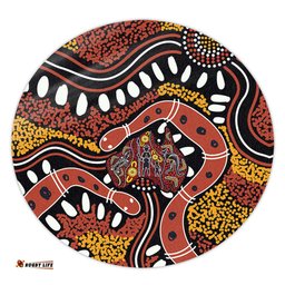 Amazing Aussie Australia Rainbow Serpent Aboriginal Aboriginal Dot Art Snake Artwork Round Rug