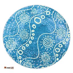 Amazing Aussie Australia Aboriginal River Scene in Aboriginal Dot Art Style Round Rug