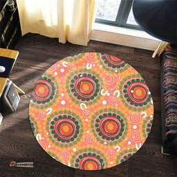 Amazing Aussie Australia Aboriginal Abstract Seamless Pattern With Aboriginal Inspired Round Rug