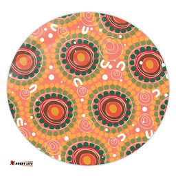 Amazing Aussie Australia Aboriginal Abstract Seamless Pattern With Aboriginal Inspired Round Rug