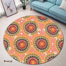 Amazing Aussie Australia Aboriginal Abstract Seamless Pattern With Aboriginal Inspired Round Rug
