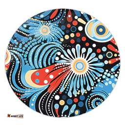 Amazing Aussie Australia Aboriginal Traditional Australian Aboriginal Native Design (Black) Ver 3 Round Rug