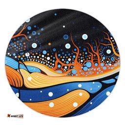 Amazing Aussie Australia Dreaming Aboriginal Aboriginal Art Indigenous Dot Painting Inspired Round Rug